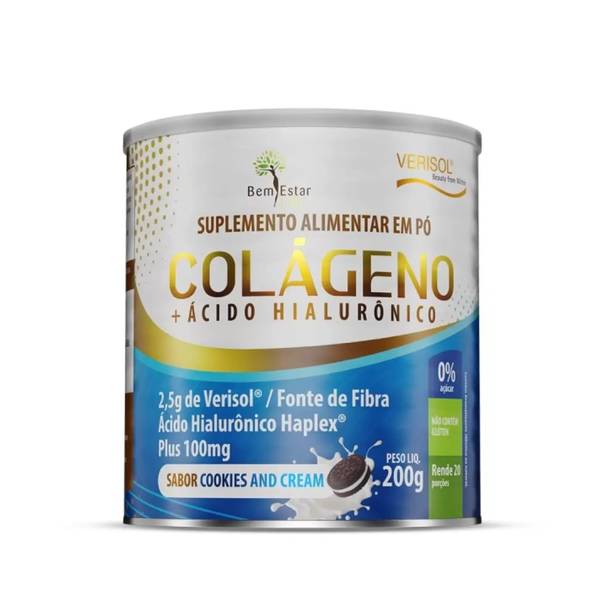 COLÁGENO VERISOL COM ACIDO HIALURONICO - Sabor Cookies And Crean
