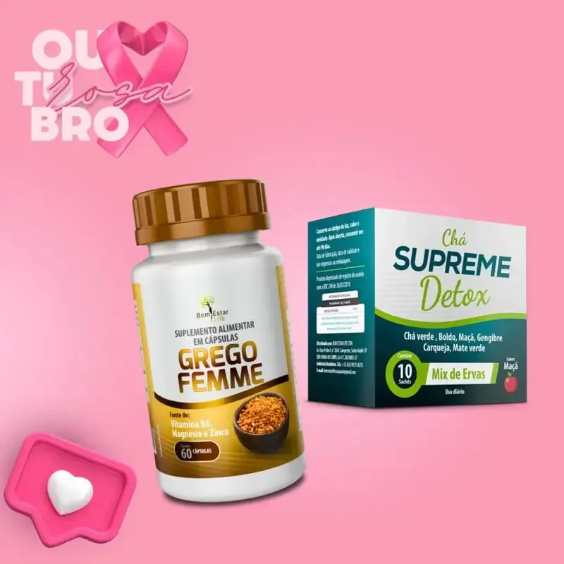 GREGO FEMME-60 CAPS -PRESENTE SUPREME DETOX CHA 10 SACHE 