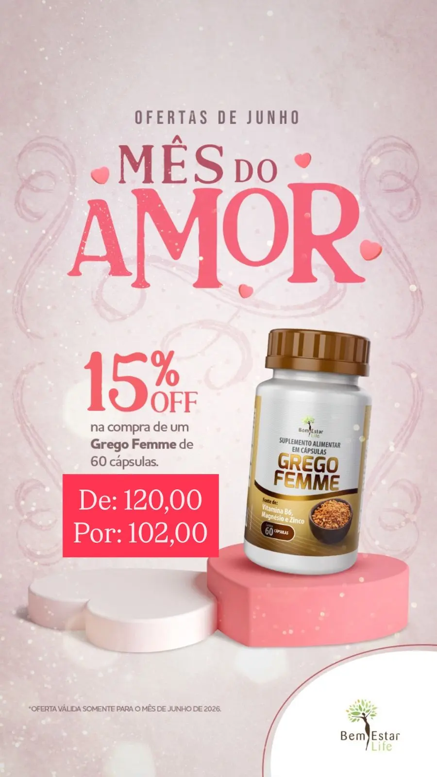 15 % de desconto  GREGO FEMME