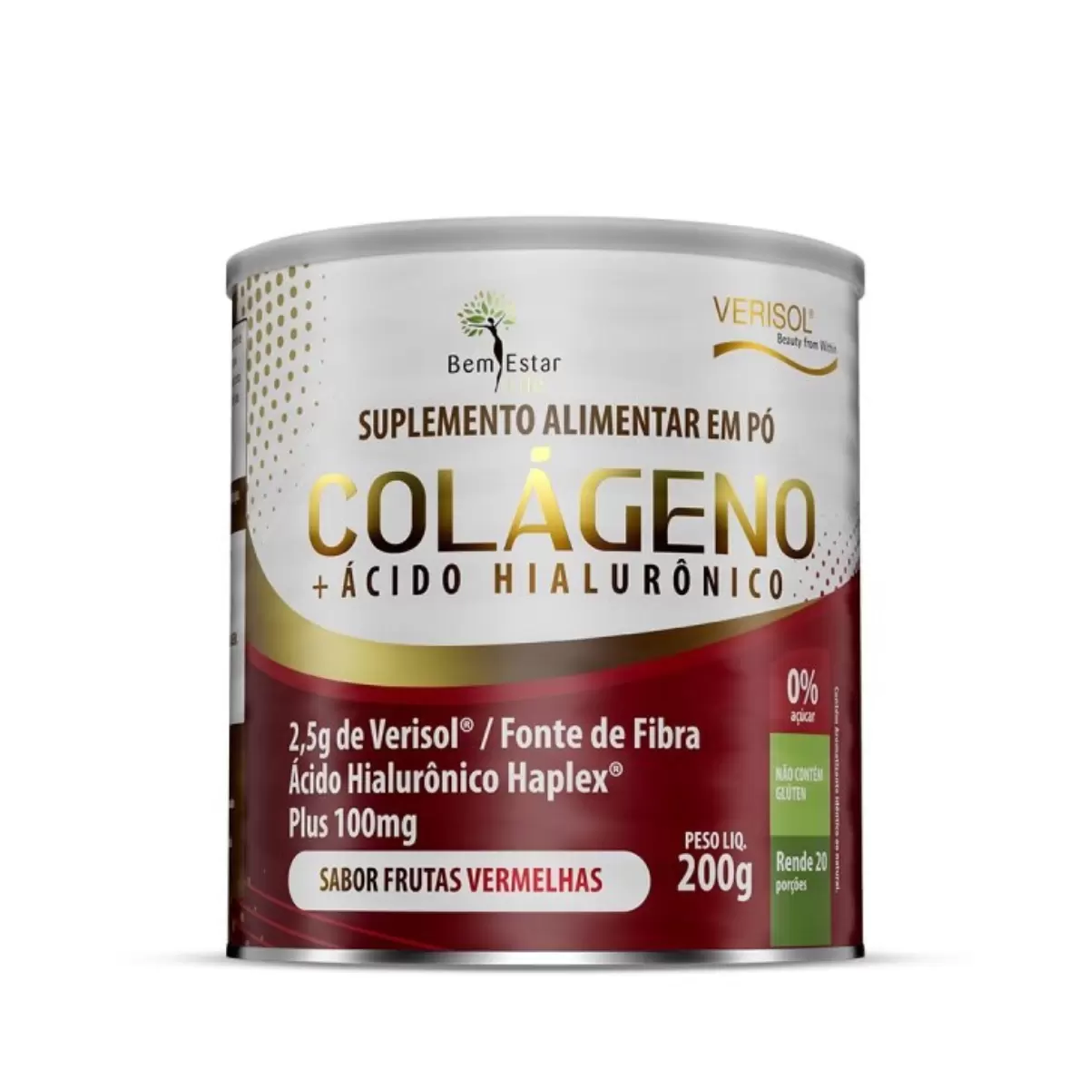 COLÁGENO VERISOL COM ACIDO HIALURONICO - Sabor Frutas Vermelhas