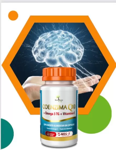  COENZIMA Q10 + OMEGA 3  TG + VITAMINA E    NOVO 60 CAPSULAS 