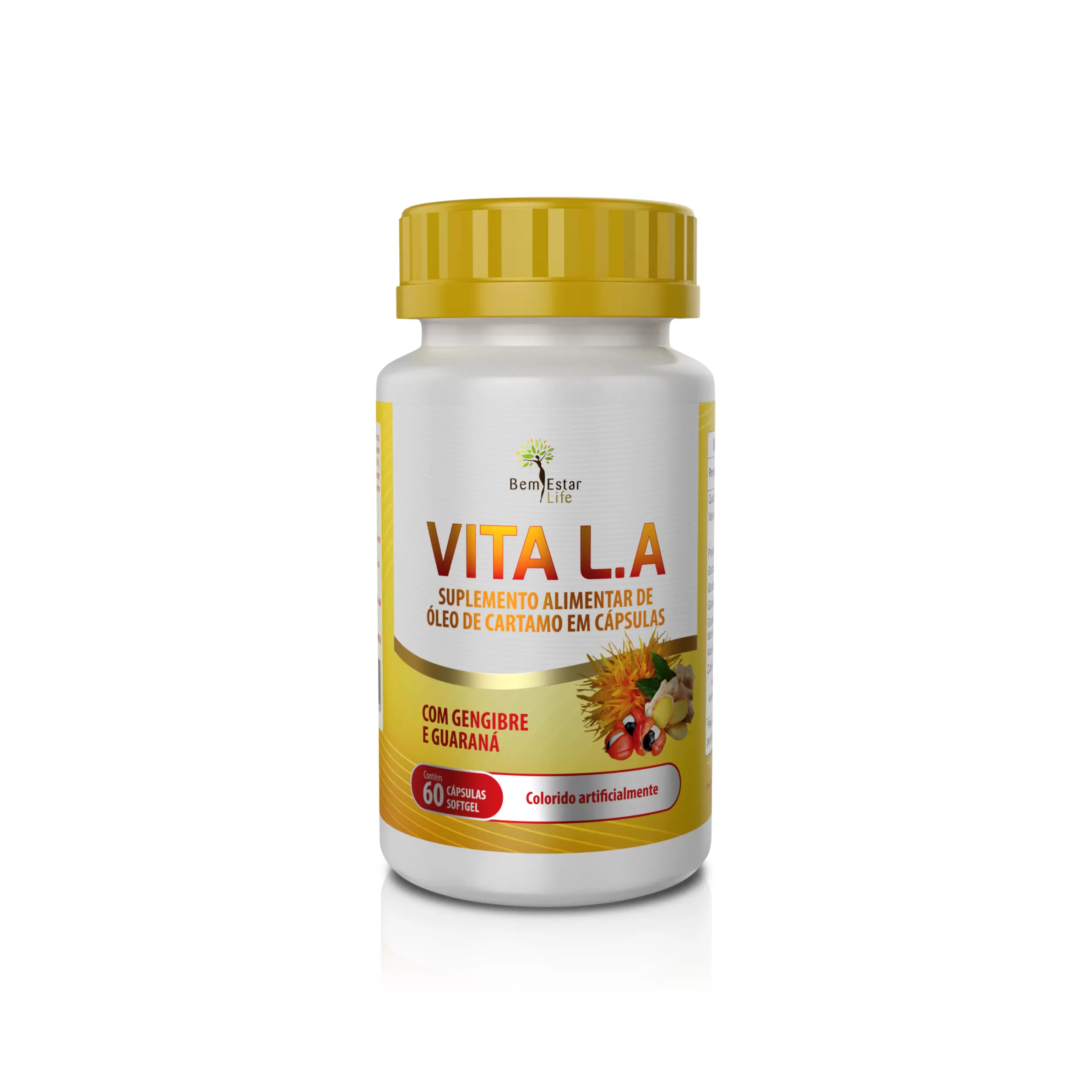 VITALIFE - Óleo de Cartamo, Gengibre e Guarana - 60 CAPS