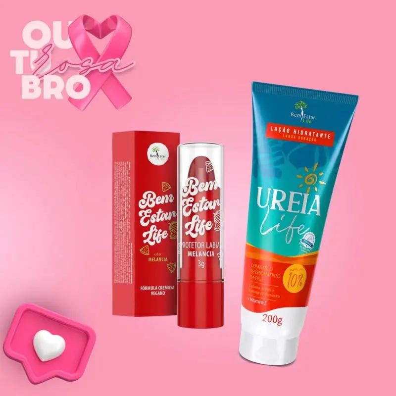 UREIA LIFE loção hidratante 200G -presente protetor labial sabor melancia